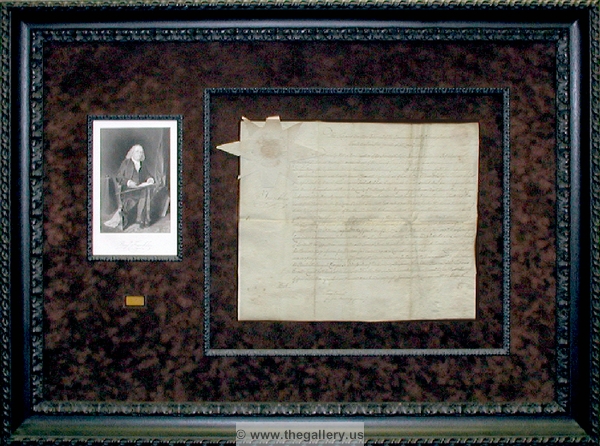 Signed document by Benjamin Franklin dated 1787.






The Gallery at Brookwood
www.thegallery.us
770-941-3394
Your Custom Framing Expert
Picture Framing Examples
Custom Framing Examples
Shadowbox Examples
benjamin2