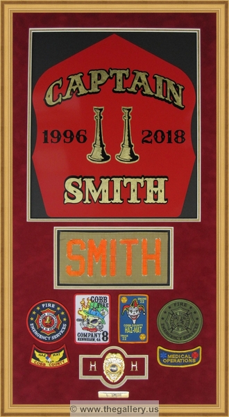 Cobb County Fire Department retirement shadow box with badges, patches and lapel pins.






The Gallery at Brookwood
www.thegallery.us
770-941-3394
Your Custom Framing Expert
Picture Framing Examples
Custom Framing Examples
Shadowbox Examples
cobb-county-fire-department-retirement