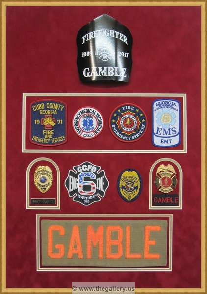 Fire Department retirement shadow box with police badges, patches, ID cards


Fire  Department retirement shadow box examples



The Gallery at Brookwood
www.thegallery.us
770-941-3394
Your Custom Framing Expert
Picture Framing Examples
Custom Framing Examples
Shadowbox Examples
fire-department-shadow-box