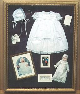 Christening gown shadowbox

The Gallery at Brookwood
www.thegallery.us
770-941-3394
Your Custom Framing Expert
Picture Framing Examples
Custom Framing Examples
Shadowbox Examples