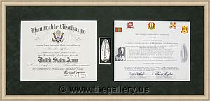 Military discharge shadow box with pins and certificate.

The Gallery at Brookwood
www.thegallery.us
770-941-3394
Your Custom Framing Expert
Picture Framing Examples
Custom Framing Examples
Shadowbox Examples