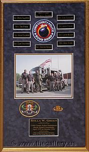 Custom framed photo for Cobb County Bomb Squad with photo patches and lapel pin.

The Gallery at Brookwood
www.thegallery.us
770-941-3394
Your Custom Framing Expert
Picture Framing Examples
Custom Framing Examples
Shadowbox Examples