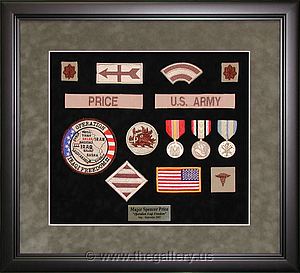Military items shadow box

The Gallery at Brookwood
www.thegallery.us
770-941-3394
Your Custom Framing Expert
Picture Framing Examples
Custom Framing Examples
Shadowbox Examples