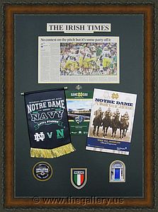 Notre Dame. Newspaper article with pens

The Gallery at Brookwood
www.thegallery.us
770-941-3394
Your Custom Framing Expert
Picture Framing Examples
Custom Framing Examples
Shadowbox Examples
