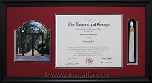 University of Georgia diploma with tassel and photo.

The Gallery at Brookwood
www.thegallery.us
770-941-3394
Your Custom Framing Expert
Picture Framing Examples
Custom Framing Examples
Shadowbox Examples