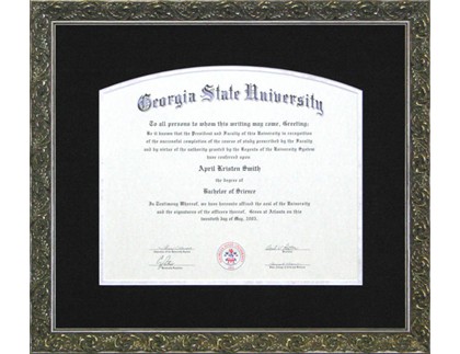 Custom Framed and Matted Diploma