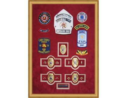 Custom Framed Fire Department Retirement Gift <br> Shadow box